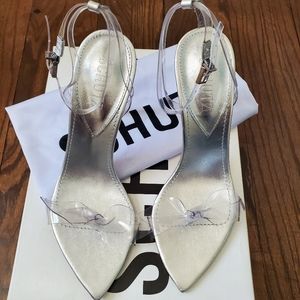 Schutz Elyda Heel in Silver